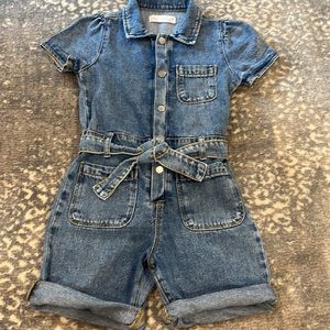 ZARA DENIM JUMPSUIT WITH SHORTS ( ROMPER)